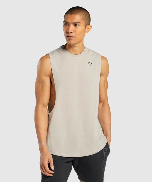 Panske Tielko Gymshark Bold Drop Arm Siva | QD5179230
